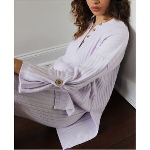 Intimately Free People Lavender Knit Top with side slits tunic sweater Oversized